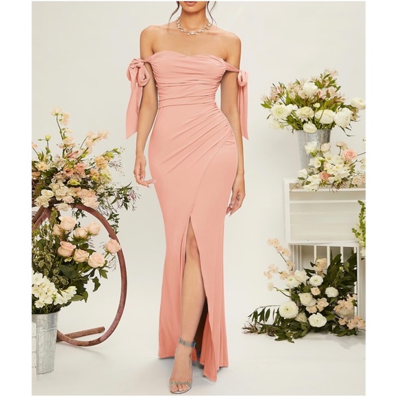 Off Shoulder Party Formal Evening Dress Wedding Prom - Picture 6 of 13